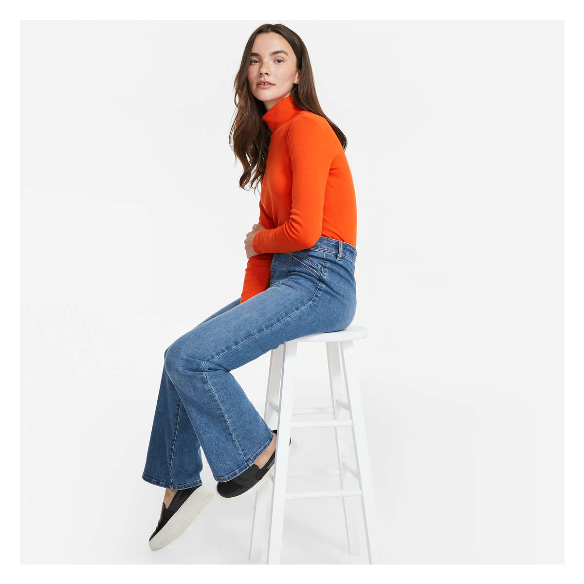 High Rise Relaxed Flare Jean in Medium Wash from Joe Fresh
